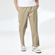 
Mark Waffe [Stretch Comfortable] Casual Pants Men's 25 Spring New Fashion Embroidered Straight Solid Color Commuter Long Pants 701 Khaki (Classic Straight All Seasons Wearable) L (High 170-175 Weight 65-70)