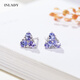Qiao Wu Qiao Nv (in lay) Tanzanite Earrings Triangular Earrings Earrings High-end Female OL Simple Personality 925 Silver Colored Gemstone Earrings Blue Pyramid Earrings