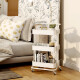 Stable kitchen storage rack floor-standing storage rack baby storage rack mobile trolley living room storage suitable for home bathroom sundries rack 3-layer WN-1883 white