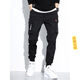 Chaoxiden casual pants men's trendy Korean style work pants men's summer hip-hop men's high elastic ins tying pants 9 points summer ultra-thin black GX9738 S