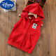Disney (Disney) children's vest, good cotton sleeveless vest jacket, boys spring and summer horse clip baby vest, vest, zipper, flower gray, hooded vest (dream square mark) 110 size suitable for height 98-108cm