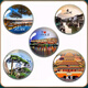 Hetuo Attractions Creative Travel Souvenirs Crystal Glass Refrigerator Magnet Hangzhou Yunnan Suzhou Landmark Building Customized Deposit