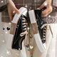 Nouvelle chaussures de planche résistantes à l'usure d'été Version coréenne étudiante polyvalente chaussures de toile pour hommes chaussures de couple décontractées chaussures blanches tendance femmes hommes et femmes 6620 noir (modèle classique) 42
