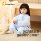 Tongtai autumn and winter infant bedding supplies quilted split-leg cotton sleeping bag anti-kicking quilt blue size 73 (recommended height 75-90cm)