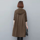 Mucha Lily Windbreaker Jacket Women's 2025 New Spring and Autumn Women's Clothing Loose Middle-aged Casual Small Hooded Workwear Mid-Length Brown L (Suitable for 118-130 Jin Jin equals about 0.5 kg)
