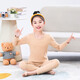 Feng Lingniao Children's White T-shirt Tight Flesh Color Dance Suit Girls White Bottoming Shirt Suit Middle School Uniform for Boys, Plus Velvet (White Suit) 120 cm (If you want a close fit, don't buy a big one)