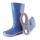 Pinzhide women's high-top rain boots, waterproof, non-slip, oil-resistant, acid-alkali-resistant water shoes, flood-proof rubber shoes, breathable lining, blue 37
