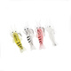 Glow-in-the-dark simulated soft bait with hook, soft shrimp, soft worm lure, fake bait, bionic fish bait, cocked mouth, white striped bass 4cm, fake shrimp, small grass shrimp, 4 pack - 1 of each color