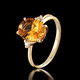Tingliang 18k gold diamond citrine ring for women, natural colored gemstone ring for your lover, customized in other sizes