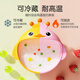 Collar de oro Cat Baby Food Supplement Bowl Anti-Fall Suction Cup Bowl para bebés Aprendizaje especial Aprendizaje para comer silicona Anti-scalding Sprekler para alimentos Independientes de alimentación Independiente Dato amarillo + 316 Liner interno + Spoon de horquilla de elefante de bebé-Paja gratis