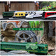 Burjuman Green Skin Train Toy Toy Legierung Retro Retro kleiner Zug Kinderlegierung Nostalgische Dampfmodell Boy Jungen mit Doppelkopfgrün -Haut Doppelkopfzug [Grün] Legierung