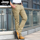 JEEP SPIRIT工装裤男士宽松直筒秋冬季厚款户外多口袋春秋休闲裤2025新款 黑色9923 厚款 30 腰围2尺3
