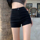 Miao Yijia Black Shorts Women's Autumn and Winter High Waist Denim Shorts Slimming Hot Pants Showing Long Legs with Boots Hot Girl Shorts Black Denim Shorts M Recommended 90-110 Jin Jin is equal to 0.5 kg