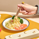 Maiyuansu 316L-Stäbchen und Löffel Set Ein-Personen-Tischgeschirr tragbares dreiteiliges Schülergeschirrspeicher Box Beige