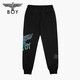 Boy London Autumn and Winter Men and Women Sigos Pantalones Láser Impreso Black Fashion Brand Simple Versátil Harem Pants N15027 Black XS