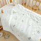 Bei Qichu newborn quilt baby quilt kindergarten quilt all-season pure cotton quilt double-sided white background crepe cotton-embroidered bear 100*120cm autumn and winter style