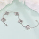 Hijin Jewelry Platinum Bracelet Women's Platinum PT950 Four-leaf Clover Bracelet Five-Flower Bracelet Fashionable Shining Gift for Girlfriend 10.35g Length Approximately 16-18cm