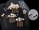Qianbaolai Bridal Headdress Handmade Diy Headdress European and American Wedding Dress Set Imitation Pearl Hair Comb Wedding Wedding Accessories 2# Hair Accessories Set + Ear Pin