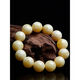 DRJEFUN Natural Russian White Flower Beeswax Bracelet Bone China White Raw Mineral Beeswax Bracelet White Honey Buddha Beads Can Open Certificate 14mm 15 Pieces () Temperament Men's Style