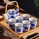 Guai Japanese style teapot tea set Jingdezhen ceramic complete set teapot teacup 6 pieces for home use Chinese classical Chinese knot (not including tray) 7 pieces