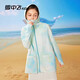 Children's sun protection clothing flying in the snow, breathable ice silk, cool feeling, anti-UV, light and thin outdoor sun protection clothing, gemstone blue 150cm