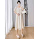 
Geman maternity dress summer loose large-size top covering belly summer skirt puff sleeve maternity dress summer skirt off white XL (recommended 140-160 Jin [Jin equals 0.5 kg])