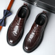 
CARTELO crocodile (CARTELO) top layer sheepskin men's shoes for business thick sole casual leather shoes for men's hand grip pattern anti-wrinkle men's leather shoes 9710 brown 41