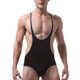 Men's underwear sexy jumpsuit ultra-thin translucent ice silk fitness wrestling shapewear fat bear plus size plus size white XL