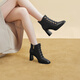 Qianbaidu High Heel Sheepskin Martin Boots Nouveaux bottes courtes de la mode automne et hiver