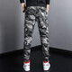 Gekochte Cui (Shucui) Frühlings- und Sommer-Herren-Freizeithosen koreanische Art Trendy Marke Slim-Fit-Hosen Persönlichkeit Vielseitige Mode elastische Taille Multi-Tocket-Arbeitshose Herren trendige Tarnhosen WJL-691C Grau Camouflage Größe 28 (Waist Cirps 1 Foot 1)
