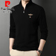 Pier Cardin [Leichtes Luxus-High-End] Halbzipper-Standkragen Langarm T-Shirt Herren Frühling und Herbst reines Baumwollgeschäft Casual Sweatshirt Strick 6625 Red 185