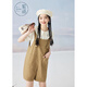 Zihan (ZIHAN) Zihan doll collar shirt overalls shorts suit women's summer sweet and age-reducing two-piece set Khaki S