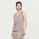 JNBY / JIANGNAN Buyi Qiu Nouveau produit en tricoté Viete ronde couche sans manchette Mesh Mesh Soft and Elegant 5O7010550 671 / Grey Powder XS