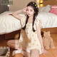 Qiao Mingxinpin (Qiaomomingxinpin) Qiao Mingxinpin Pajamas для женщин для летних подтяжек чисто пузырь