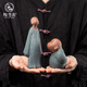 Tao Yunshang's ceramic Zen purple sand monk tea pet ornaments can be used to raise handmade tea and play tea table ornaments and tea accessories. Senior brother + second senior brother - two small white dogs for free