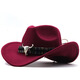 ESQTJF 2023 Western Cowboy Hat Horn Horn Jazz Jazz Topper Men and Women's National Style Felt Hat Hat à larges bords 09 Café M (56-58 cm)