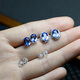 Feiyu Fat Donglai same style tanzanite earrings blue topaz earrings for women tanzanite blue silver inlaid with Princess Diana's four claws simple style simple style