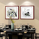 Zi Teng Suixuan Wu Guanzhong ink painting new Chinese style modern living room decoration painting restaurant dining room hanging painting bedroom mural Chinese style Figure 7 50*50cm mahogany color solid wood frame