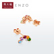 Chow Tai Fook ENZO Rainbow Series 18K Gold Colorful Gemstone Diamond Earrings for Women EZV8053 Birthday Gift EZV8053