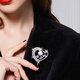 SENDME Bright heart-shaped beads brooch corsage casual suit jacket pin birthday gift for girlfriend heart-shaped brooch