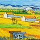 Flagal del emperador Van Gogh La cosecha de campo de trigo pintada al óleo pintada al óleo de estilo europeo Decoración de restaurantes Sala de estar Sofá Fondo de pared Pintura de pared Pintura colgante 692 Marco de oro 180x90
