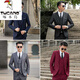 Woodpecker (TUCANO) suit men's professional formal suit interview groom groomsman wedding work casual jacket suit three-piece suit for men two-button gray jacket + vest + trousers 5XL 175-185Jin Jin equals 0.5 kg