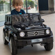 Berejia Benz Kinder-Elektroauto, Allrad-Spielzeug mit Allradantrieb, kann sitzen, Baby- und Kinderschaukel, Fernbedienung, Offroad-Lade-Kinderwagen, Flaggschiff, schwarz + weiche Räder, Allrad-Ledersitz, Schaukel, Bluetooth-Musik, vollständige Konfiguration