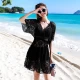 Yifu bikini swimsuit women's ins style three-piece set Korean hot spring small fragrance conservative cover belly slimming swimsuit black M
