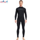 DIVE&SAIL new wetsuit men's one-piece long-sleeved full body sun protection quick-drying waterproof female swimsuit surfing and snorkeling swimsuit black M