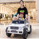 FUERBAO Mercedes-Benz authorized children's electric car can sit in an adult toy car, a child's six-wheel double stroller with remote control, six-wheel drive black + adult throttle + trunk + soft tires