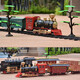Beret electric rail train steam train remote control real voice smoke classical proportion train charging version Large remote control classical steam train