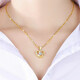 KPUS Hong Kong 9999I gold ladies necklace Korean version gold pendant 24Ik fashion simple lock with you in my heart + ingot chain