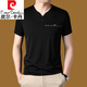 皮尔卡丹（pierre cardin）高档夏季新款V领短袖T恤男中青年冰丝速干鸡心领打底衫宽松大码男 6998灰色 XL 175 建议140-150斤