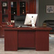 ZHONGWEI Desk President Desk Sticker Solid Wood Leather Manager Desk Computer Desk Staff Desk Financial Desk Boss Desk 1.4 Meters